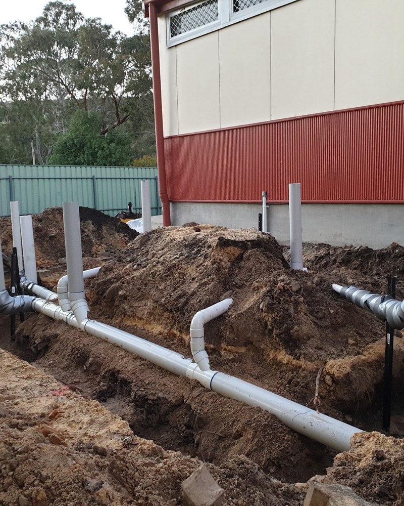 Drainage Run In A Trench — Solder On Plumbing & Gas